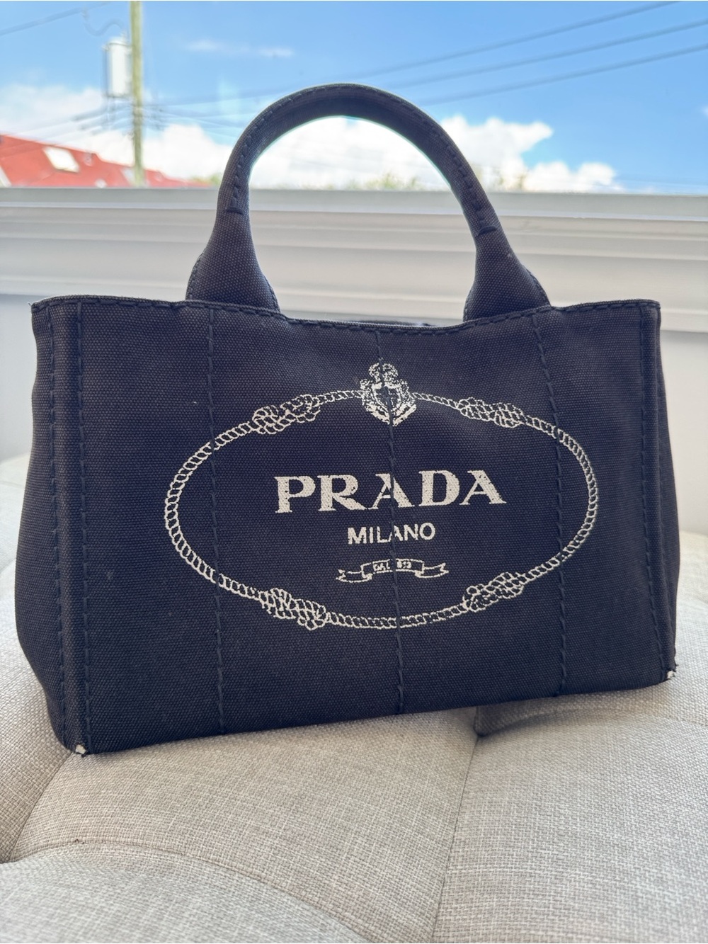 Authentic Prada Canapa tote